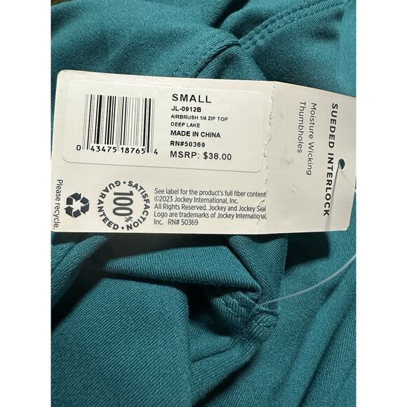Jockey Womens Pullover Quarter Zip Moisture Wicking Thumbholes Size Small Active - Picture 4 of 5